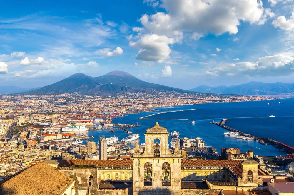 View of Naples with Mount Vesuvius in the background